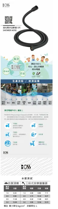 大流量不打結 360°旋轉接頭PVC沐浴軟管